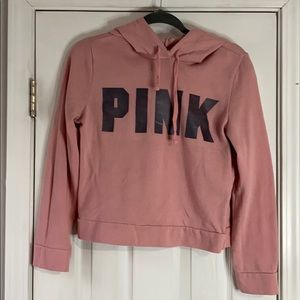 Pink pull over thin hoodie